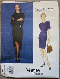 VOGUE #1867 - DESIGNER CAROLINA HERRERA Lined Dress PATTERN 12-16 - Picture 1 of 2