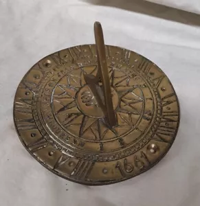 More details for vintage 5&quot; diameter brass sundial 0.5kg