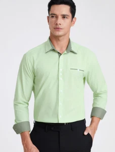 Enlision Herren Hemden Langarm Festliches Oberhemd Regular Fit Hemd Größe XL - Bild 1 von 6