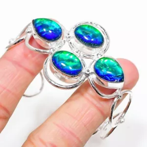 Triplet Opal Gemstone 925 Sterling Silver Jewelry Cuff Bracelet Adjustable - Picture 1 of 1