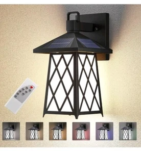 JAYNLT Solar Wandlaterne 3 Farben dimmbar und RGB 9 Farben Solar Veranda Leuchten - Bild 1 von 8