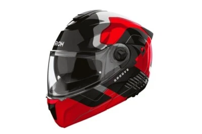 Flip Up Helm Schutzhelm Crosshelm Motorradhelm AIROH Specktre Groove Schwarz Rot - Bild 1 von 2