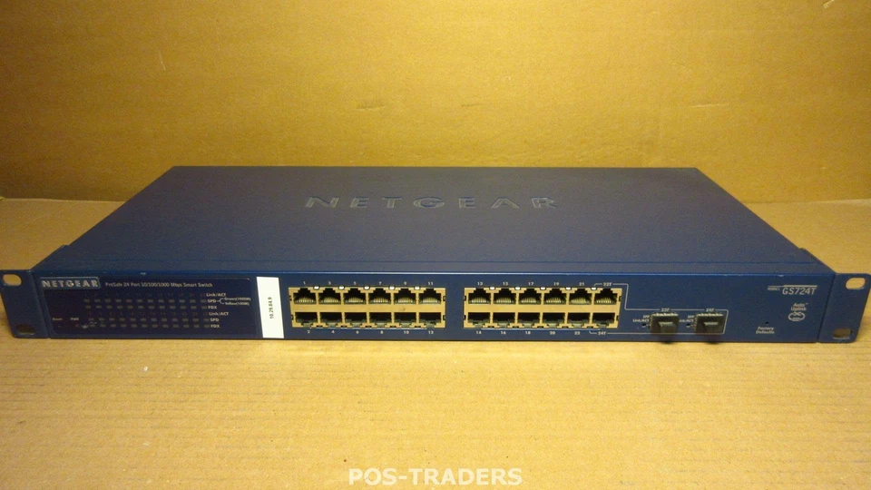 NETGEAR GS724T Prosafe Smart Switch 24x Gigabit 10/100/1000 Mbps RJ-45 + 2x SFP  - Image 1 of 2