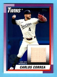 Carlos Correa 2025 Topps '90 Topps Juego Usado Reliquia Azul 35/150 Minnesota Twins - Imagen 1 de 2