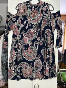 Paisley Grace USA Dress Tunic Cold Shoulder Bell Sleeve Sz XXL - Picture 1 of 12