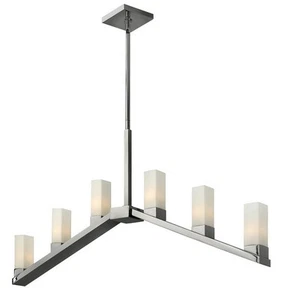 Fredrick Ramond FR47206pn Polished Nickel Omni 6 Light Linear Chandelier/Island - Picture 1 of 1