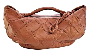 Vintage Handtasche Damen hellbraun Echtleder - Bild 1 von 6