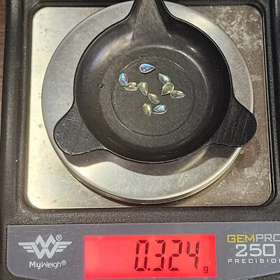 Natural 5x3mm Pear Labradorite Cabochon, pack of 10 loose gemstones - Image 1 of 2