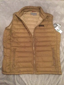 New Michael Kors Size L Athen Padded Puffer Quilted Vest Gilet Husk Brown Large - Picture 1 of 10