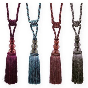 Soporte de cortina con borla decorativa poses aprox. 65 cm cordón con 3 bolas soporte de cortina  - Imagen 1 de 7