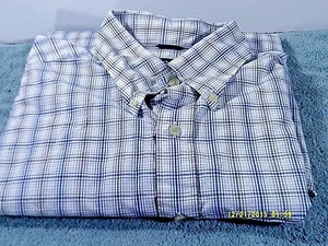 NAUTICA Mens Long Sleeve Cotton Blue/taupe Plaid Shirt-Button Front sz XL 67835 - Imagen 1 de 12