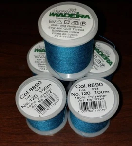 5 SPOOLS OF Madeira Aerofil Snap Spool Polyester Thread- 100M #9124 BLUE - Picture 1 of 7