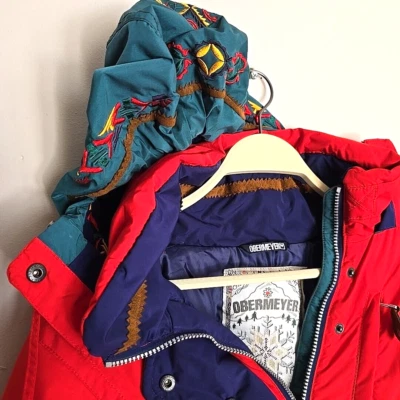 Obermeyer Ski Suit Vintage 80s 90sOne Piece Thermolite Sz 12 Colorful - Image 1 of 4