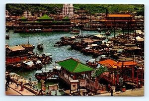 Hong Kong Postcard Floating Restaurants Hong Kong 4x6 inches - Picture 1 of 2
