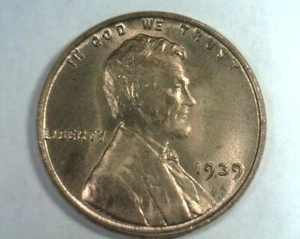 Lincoln Cent Penny Choice 1939/gema sin circular rojo/marrón original envío 99c - Imagen 1 de 2