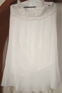 Weißes kurzes Plissee Kleid  Größe 40/42 ( L ) Rückenfrei - Bild 1 von 5