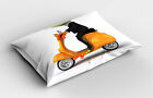 Kopfkissenbezug Chic Kissenhlle fr Haus Tier Italienisch Frosch Motorrad