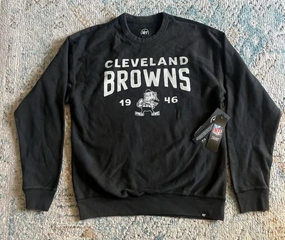 ‘47 Cleveland Browns Crewneck Sweatshirt Dusted Jet Black Small - Image 1 of 2