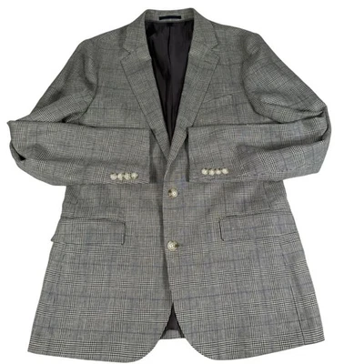 J. Crew Ludlow Slim Fit Plaid Wool Blend Blazer Mens 40L Gray Sport Coat Light - Image 1 of 4
