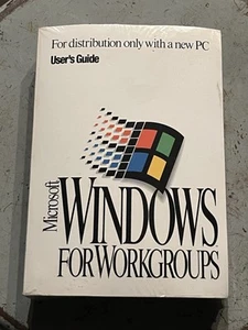 Vintage Microsoft Windows 3.11 Workgroups PC User's Guide COA & Disks 3.5 Sealed - Picture 1 of 4