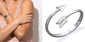 925 Sterling Silver Arrow Wrap Around Stack Midi Ring Size 8 - Picture 1 of 10