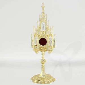 XXL Reliquary Reliquiar Monstrance Altar for CHURCH or Home Brass gothic 40cm - Picture 1 of 1