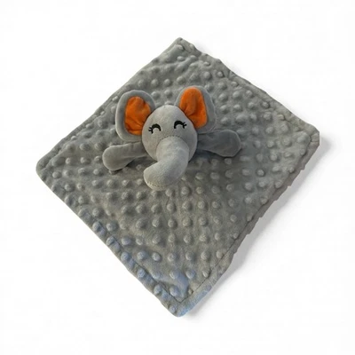 Manta de seguridad Lovey gris orejas naranjas bebé elefante 12” X 12” felpa suave   Foto 1 de 4