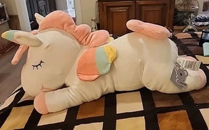 Unicorn Animal Sleep Pillow Kids Plush Toy By Lazada Rainbow Soft 22" NWT NEW K - Picture 1 of 8