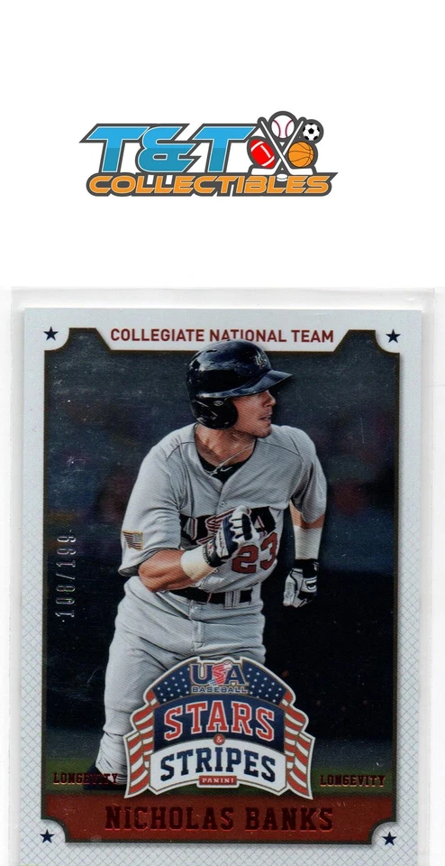 Nicholas Banks 2015 Panini USA BB Stars & Stripes Longevity Ruby #77 /199 11a - Image 1 of 1