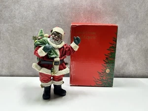 Clothtique Papá Noel negro afroamericano con saco de Navidad 1992 con caja - Imagen 1 de 9