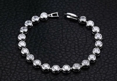 Damen Armband Zirkonia 18 cm Armkette Geschenk - Bild 1 von 4