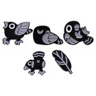 5pcs Bird Brooch Pins Crow Pin Costume Jewelry Women Lapel Pin Decorative Pin