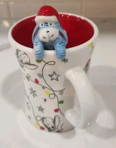 Disney Zrike Brands Christmas Winnie The Pooh Eeyore Coffee Ceramic Mug NEW - Picture 1 of 4