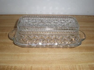 Anchor Hocking Wexford Glas Viertel Pfund Butterdose 7 7/8 Zoll x 3 5/8 Zoll - Bild 1 von 3