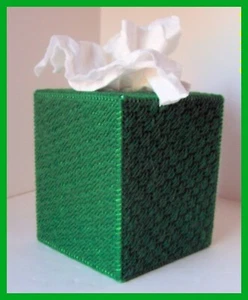 CUBIERTA DE CAJA DE PAÑUELOS DE PLÁSTICO HECHO A MANO PARA VIVERO VERDE OSCURO - Imagen 1 de 1