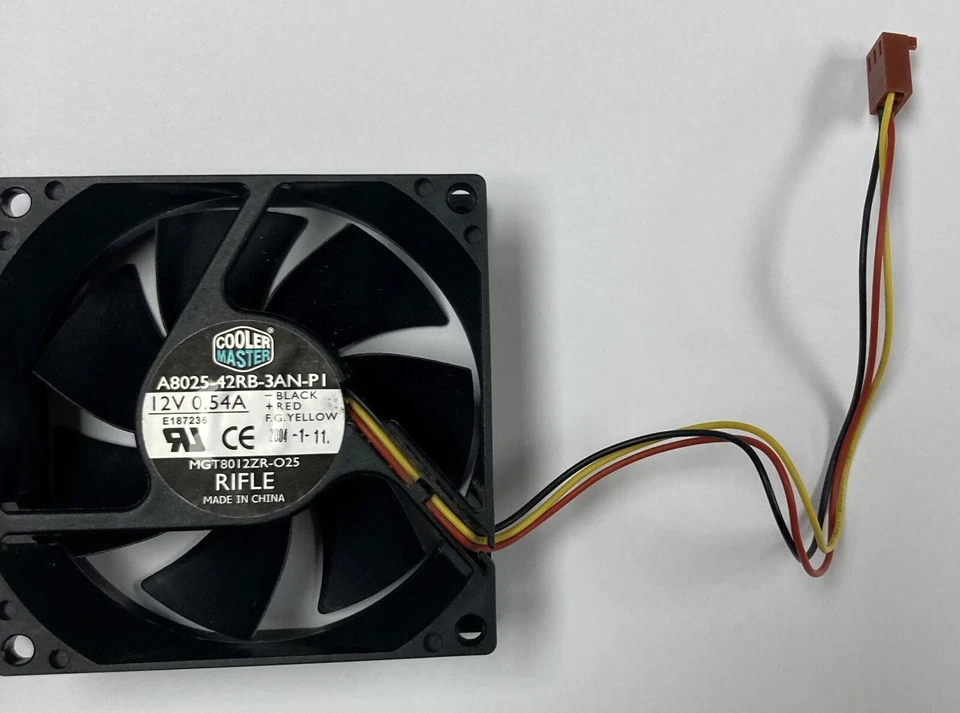 Cooler Master A8025-42RB-3AN-P1 12vdc 0.54A 80x80x25mm Cooling Fan Works Perfect - Image 1 of 4