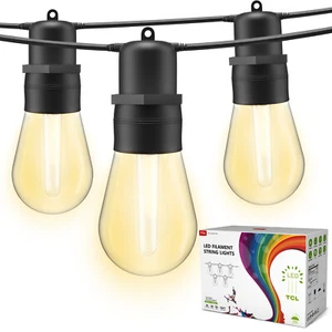 48/96 Fuß Outdoor Schnur Licht bruchsicher IP65 Wasserdicht Terrasse Hof Gartenleuchte - Bild 1 von 12