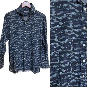 Michael Bastian Blue Camo Long Sleeve Trim Fit Button Down - XL - Picture 1 of 6