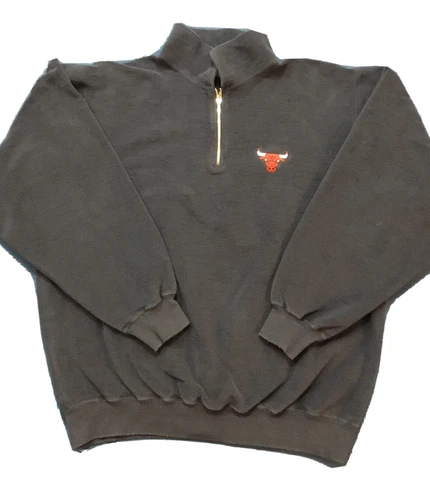 Chicago Bulls Vintage 1/4 Zip Sweater Navy Blue Muskoka North Sweatshirt Cover