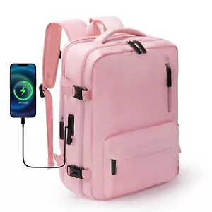 Mochila Grande De Mujeres Impermeable Antirrobo Escolar Para Viaje Negocios Rosa - Imagen 1 de 7