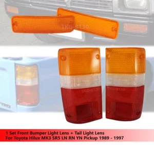 Front Bumper Light Lens + Tail Light Lens Fits Toyota Hilux MK3 SR5 LN RN YN - Picture 1 of 4