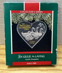 Hallmark Keepsake Ornament 1989 - Six Geese-A-Laying - 12 Days of Christmas - Picture 1 of 5