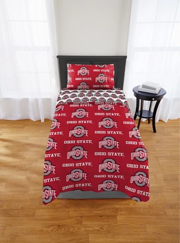 Ohio State Buckeyes Twin Bed in a Bag (Rotary) OFFICIAL NCAA Cover