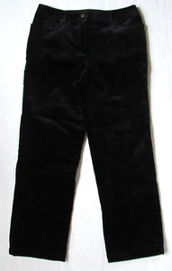 Carlisle Black Women's Black Velvet 5 Pocket Dress Pants 10 30 x 27.5 - Picture 1 of 6