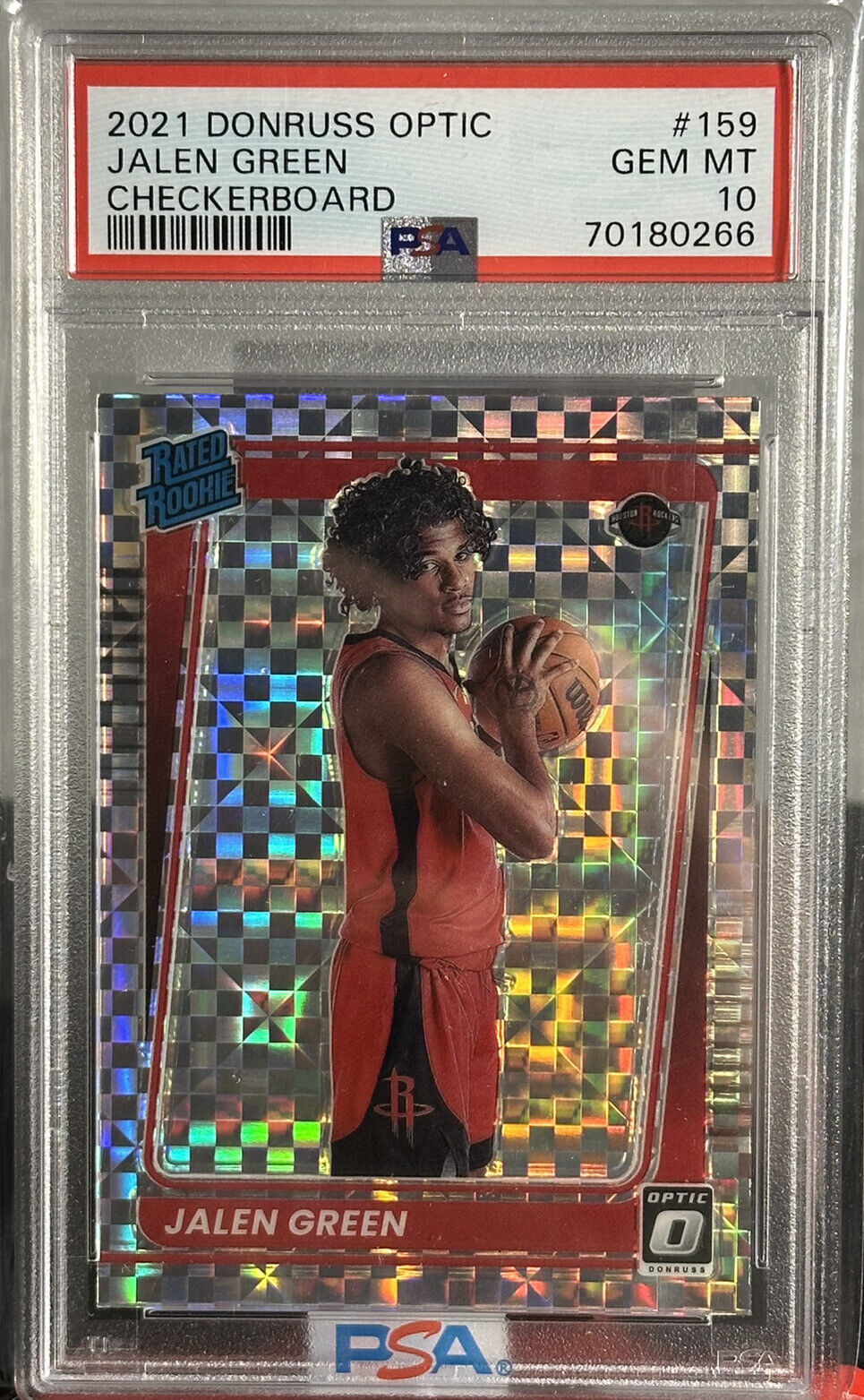 2021-22 Donruss Optic Jalen Green Checkerboard Prizm Rated Rookie RC #159 PSA 10