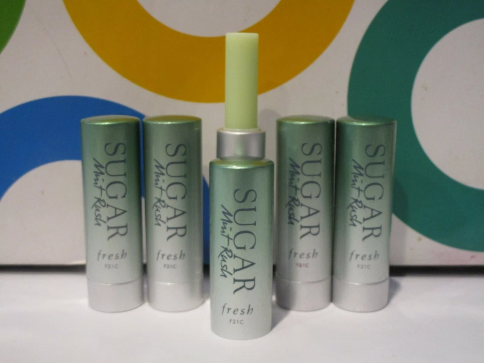 СВЕЖИЙ ~ САХАР МЯТЫ RUSH ГУБ ЛЕЧЕНИЕ СОЛНЦЕЗАЩИТНЫЙ КРЕМ SPF 15 ~ 0,07 УНЦИЙ МИНИ 5 ПК ЛОТ - Изображение 1 из 1