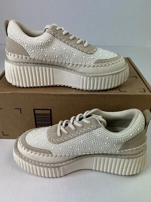 Женские бежевые кроссовки на жемчужной платформе Pierre Dumas размер 6 - Изображение 1 из 4