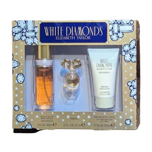 New Elizabeth Taylor White Diamonds 3 Pc Gift Box Set Perfum Lotion Spray - Picture 1 of 4