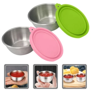 2 Pcs Stainless Steel Sauce Cup Travel Seasoning Containers Baby - Picture 1 of 12