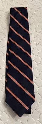 Corbata de seda Brooks Brothers Repp azul marino rosa rayas 3,25” X 60” EE. UU. Foto 1 de 3